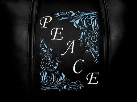 Peace Floral Diagonal Blue Logo Panel