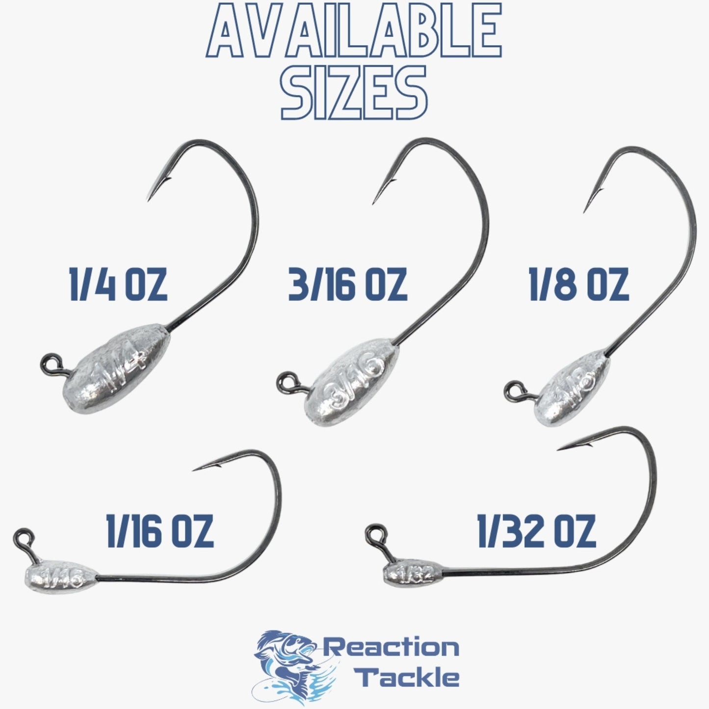 Reaction Tackle Lead Tube Jig Heads-10-Pack