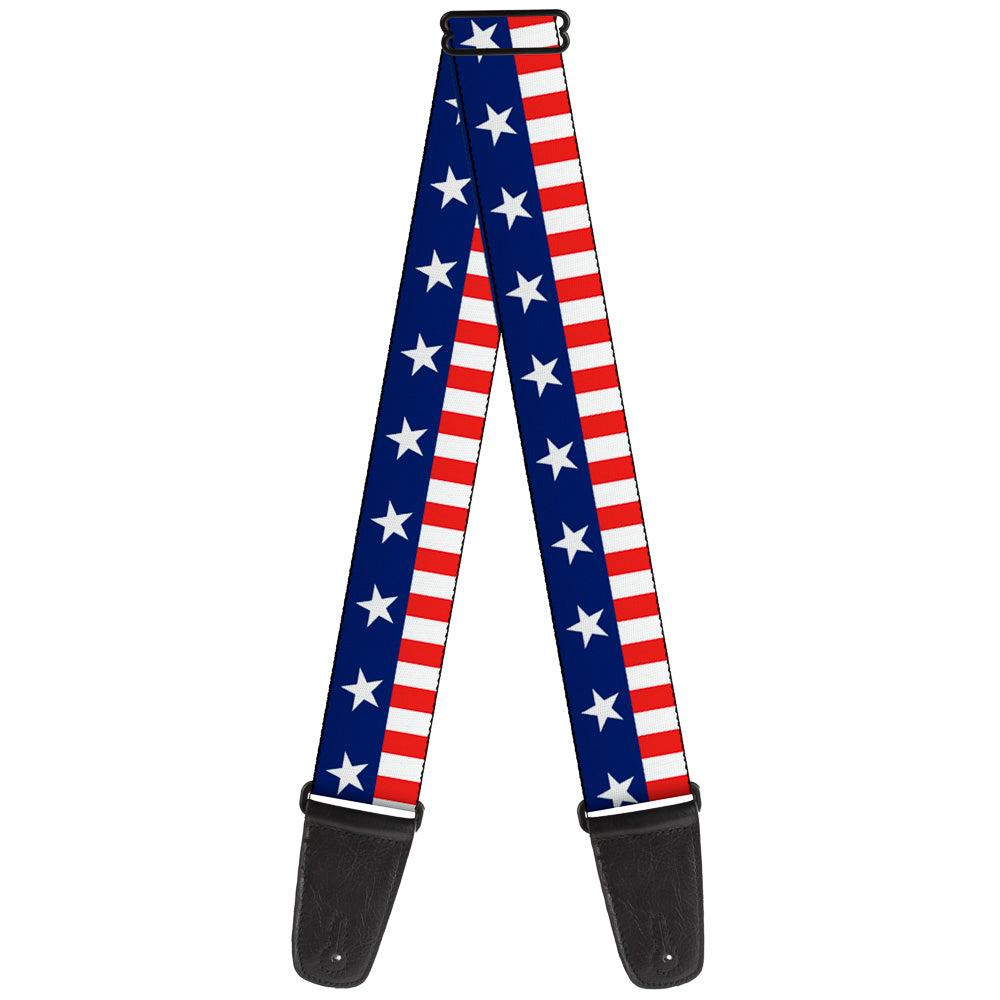 Guitar Strap - Americana Stars & Stripes2 Blue White Red White