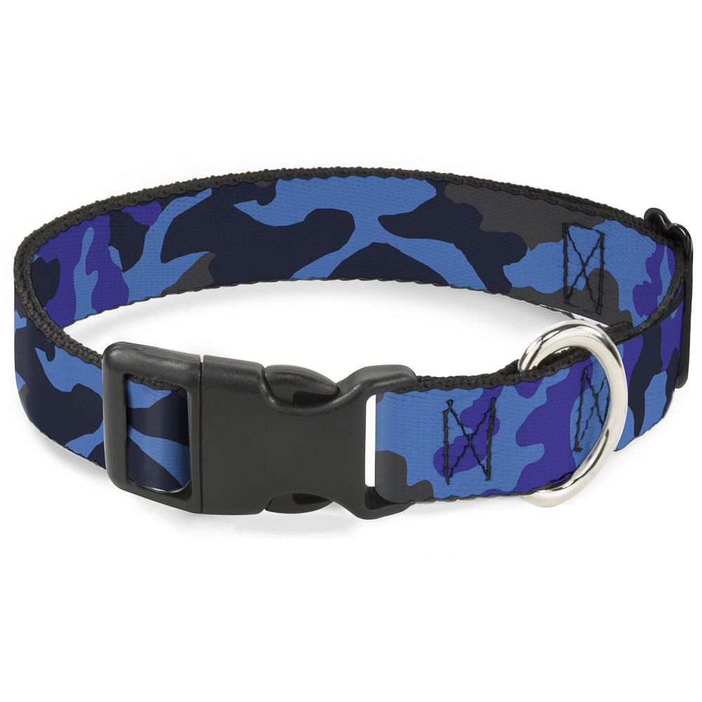 Plastic Clip Collar - Camo Blue