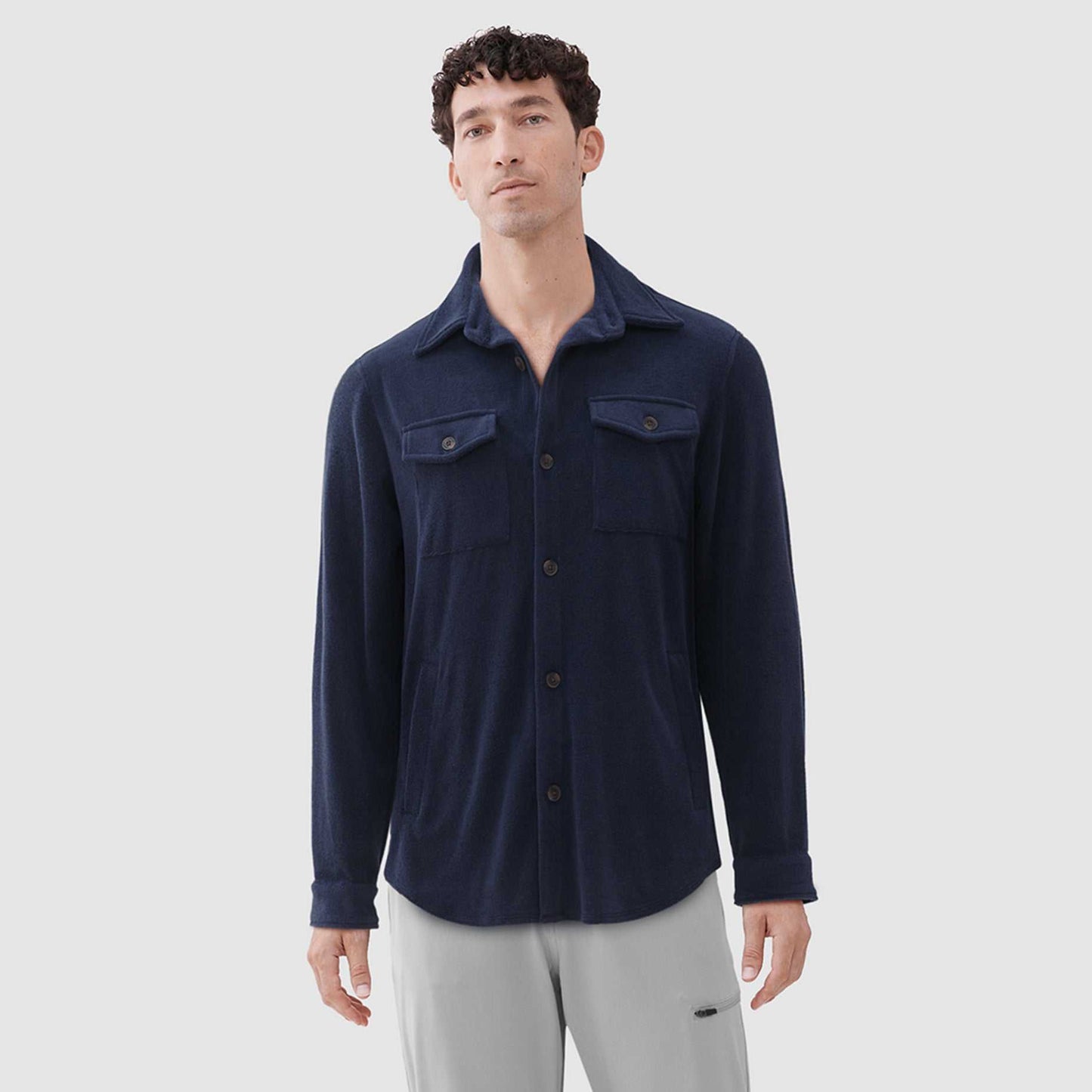 Jim Saltwater Terry Shirt Jacket - Navy Blazer