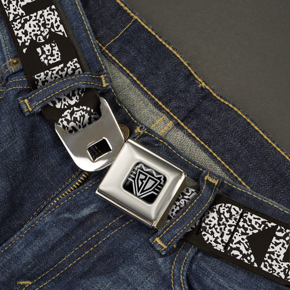 BD Wings Logo CLOSE-UP Full Color Black Silver Seatbelt Belt - BUCKLE-DOWN Shapes Black/Camo White/Black Webbing