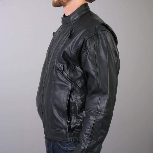 Hot Leathers Men's Vented Motorcycle Leather Jacket