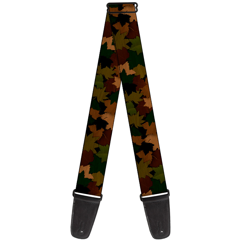 Guitar Strap - Leaf Camo Browns Greens Black