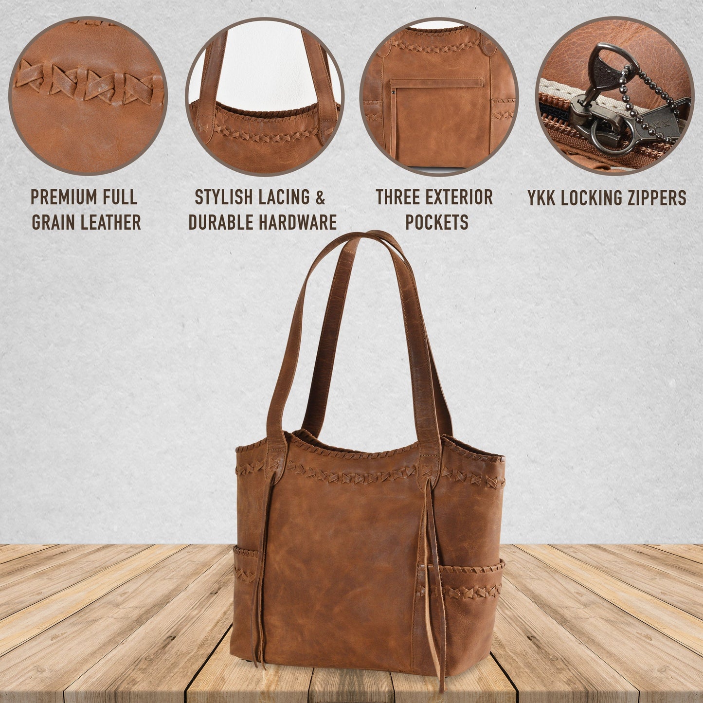 Concealed Carry Kendall Leather Tote by Lady Conceal