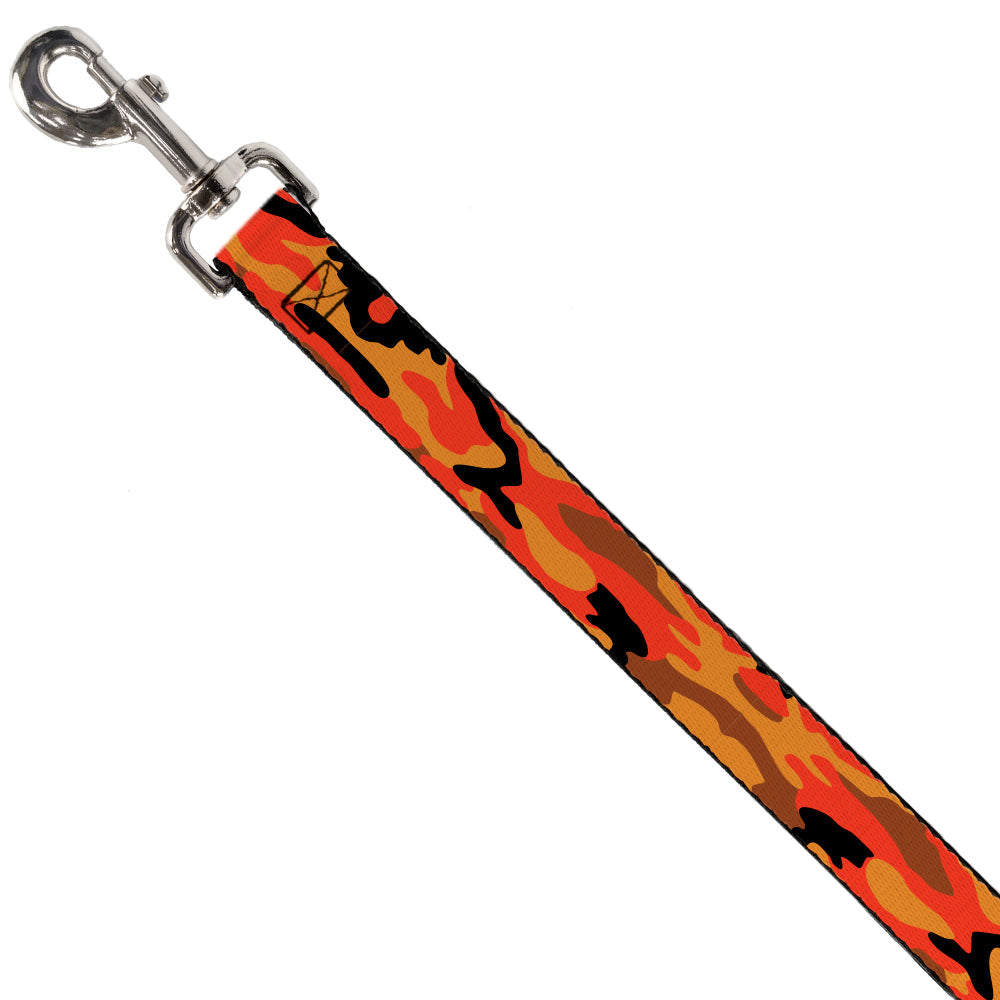 Dog Leash - Camo Oranges/Black