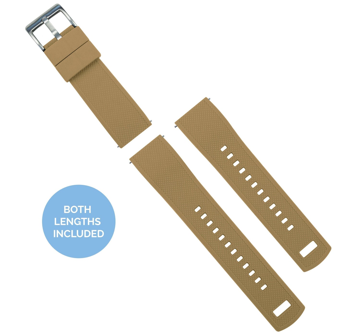 Khaki Tan Top Black Bottom Elite Silicone Watch Band