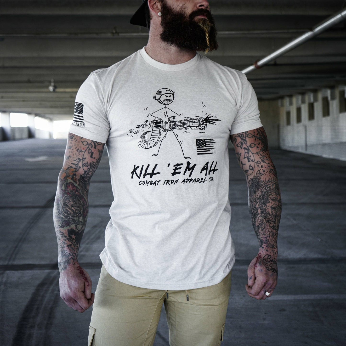 Kill Em' All Machine Gunner Men's T-Shirt