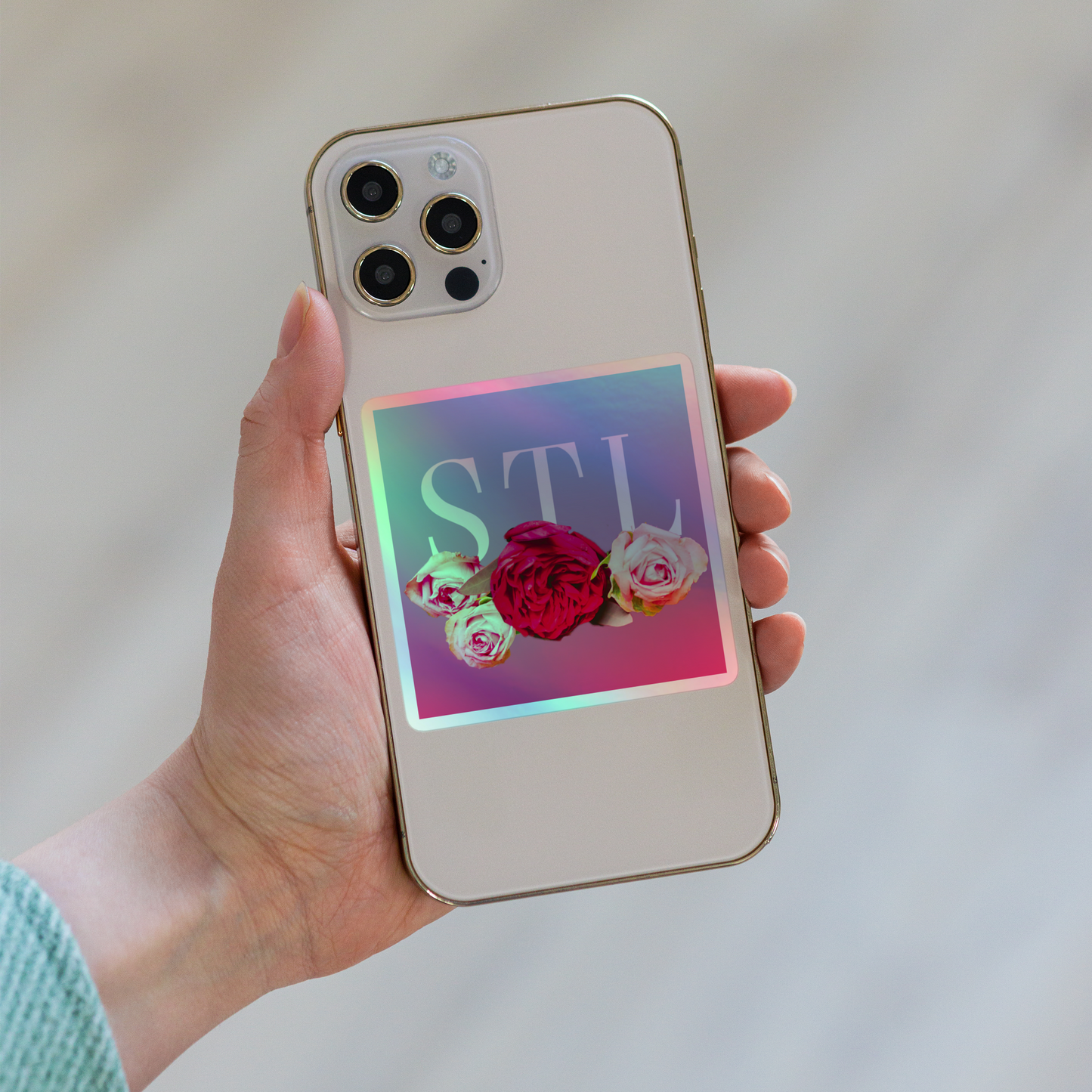 STL Roses Holographic sticker