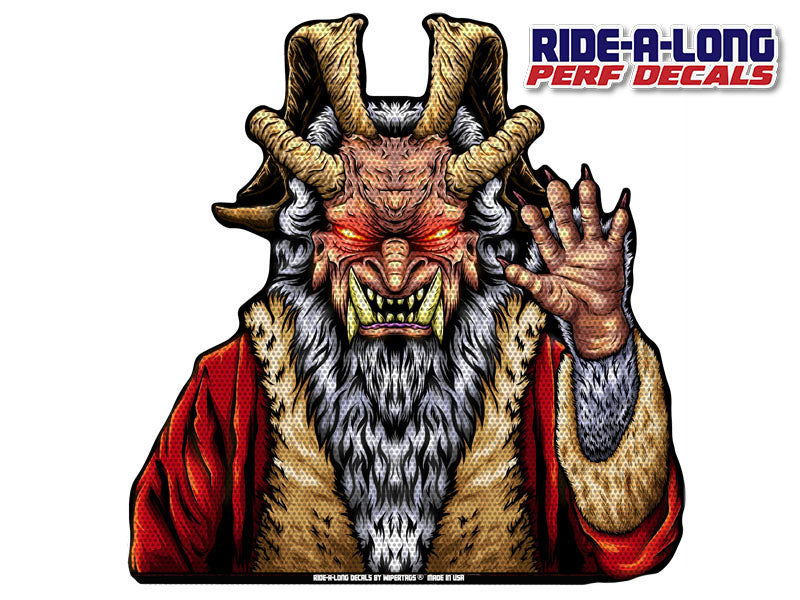 Krampus Claus  *RIDE A LONG* Perforated Decal