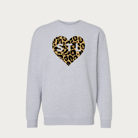 Leopard Heart STL Crewneck