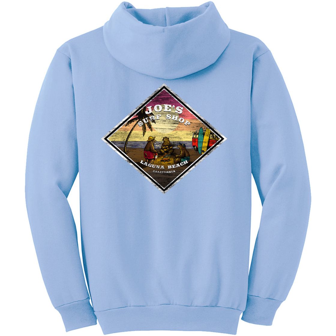 Joe's Surf Shop Three Bears on the Beach Pullover Surf Hoodie