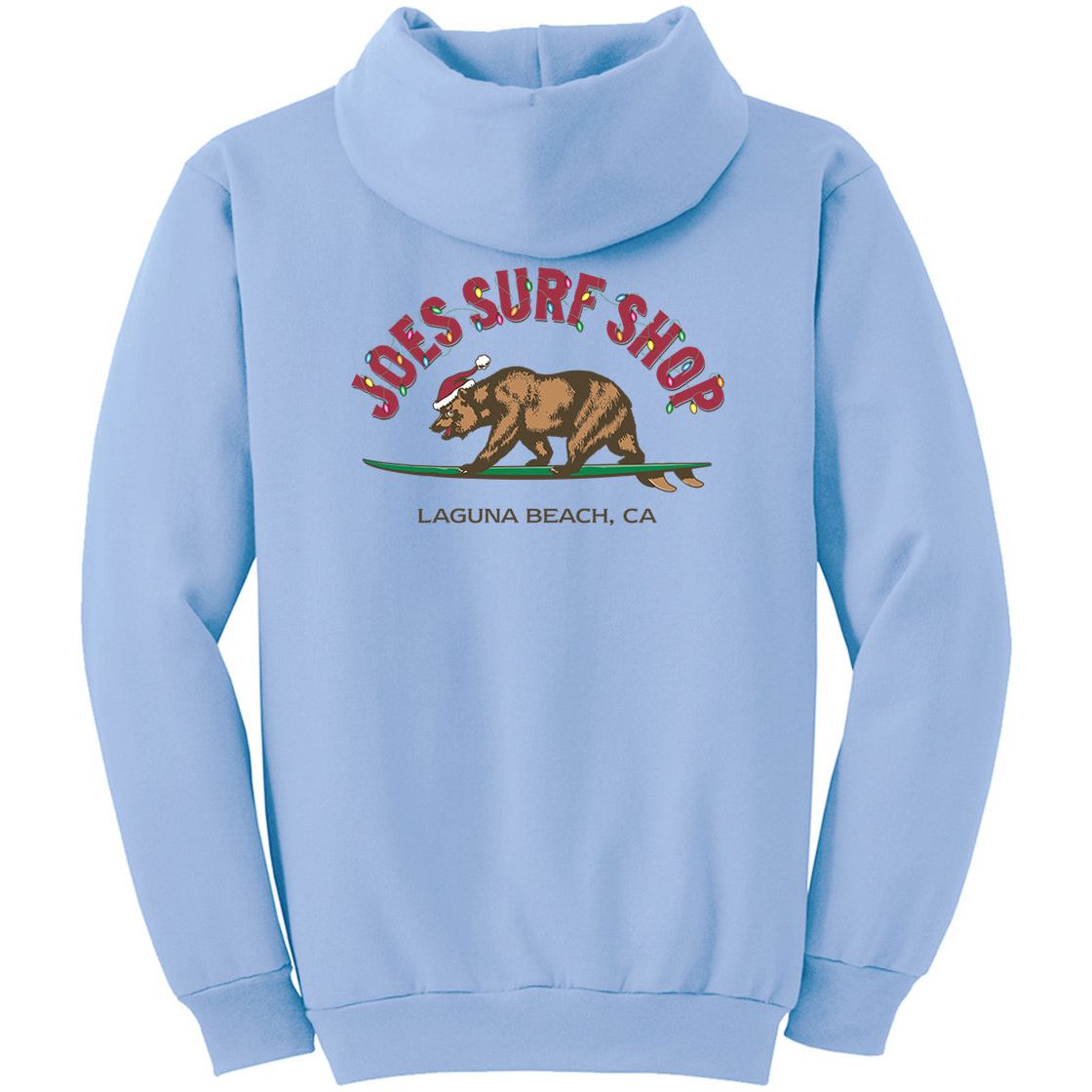 Joe's Surf Shop Christmas Surfing Bear Pullover Surf Hoodie