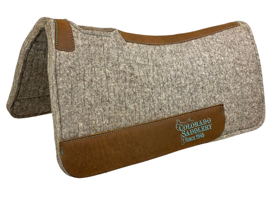 Beige 100% Compress Wool Contour Pad- Turquoise Stitching