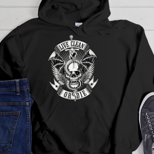 Recovery Hoodie | Inspiring Sobriety |  Live Clean or Die