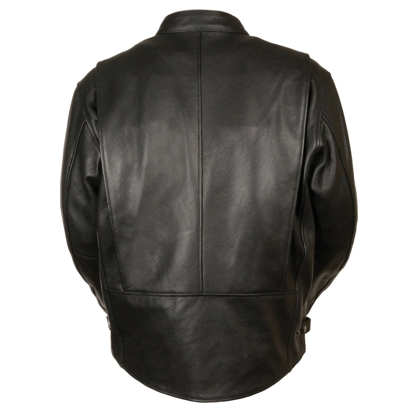 Milwaukee Leather LKM1710 Men's Black Classic Scooter Style Leather Motorcycle Jacket w/ Removable Thermal Liner