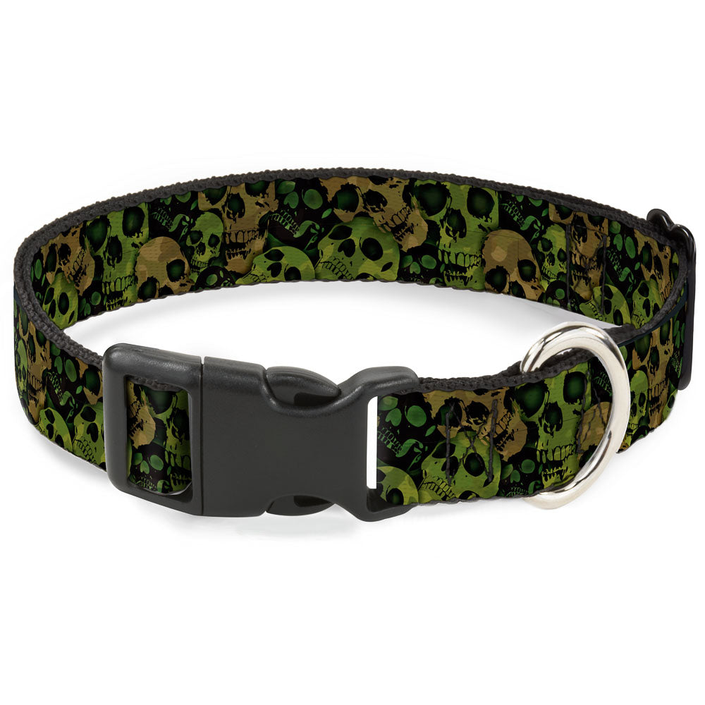 Plastic Clip Collar - Camo Olive/Black Skull Yard2