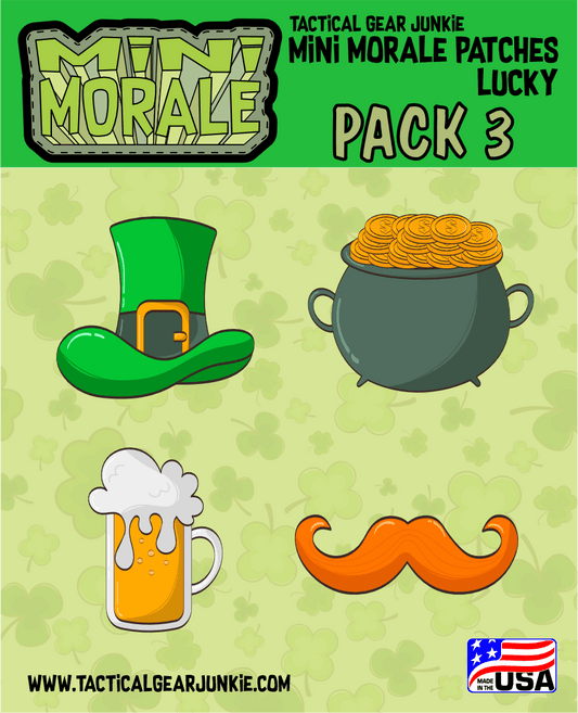 Mini Morale - Lucky Pack 3 - Pot of Gold - Fancy Mustache - Beer - Leprechaun Hat