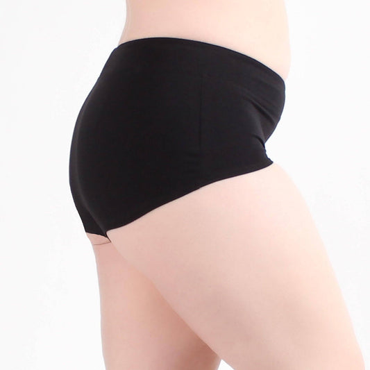 Lux Cotton High Waist Boyshort Brief | Black