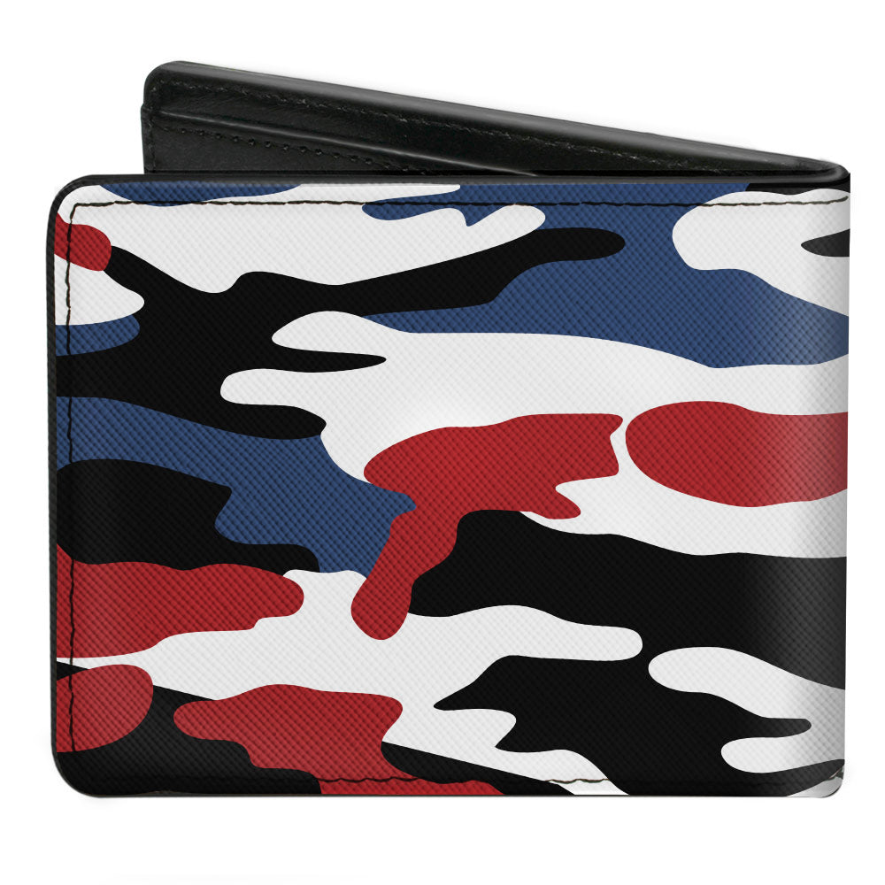 Bi-Fold Wallet - RAM Logo + Americana Camo Black White Red Blue