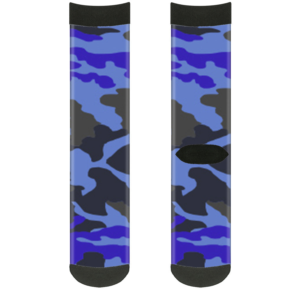 Sock Pair - Polyester - Camo Blue - CREW