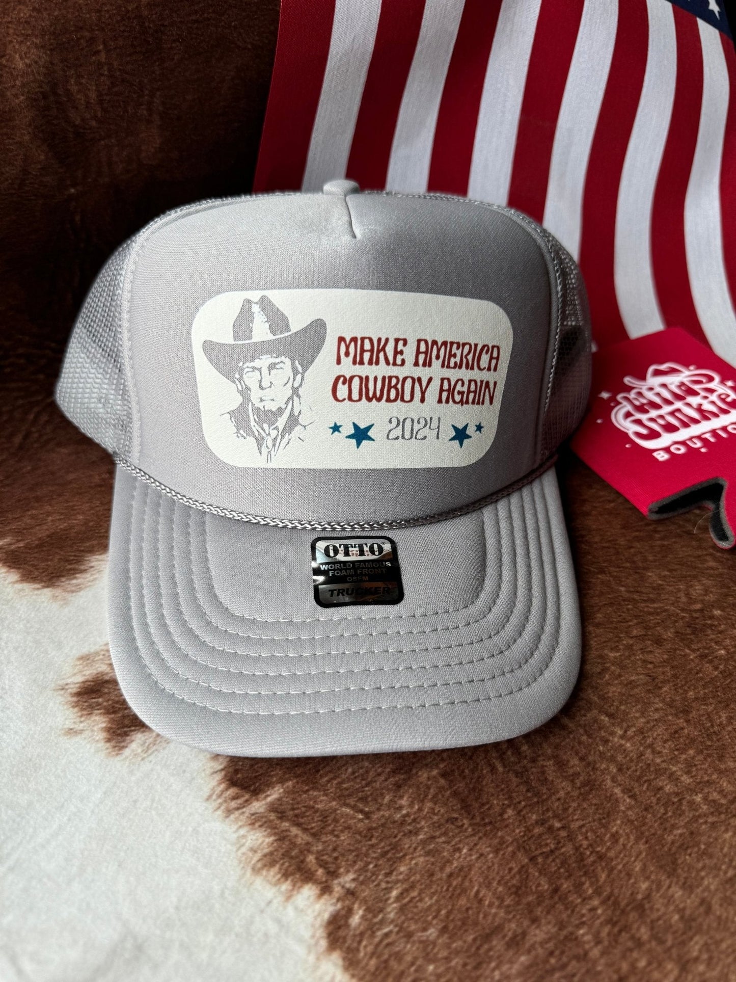 Make America Cowboy Again Trump Trucker Hat