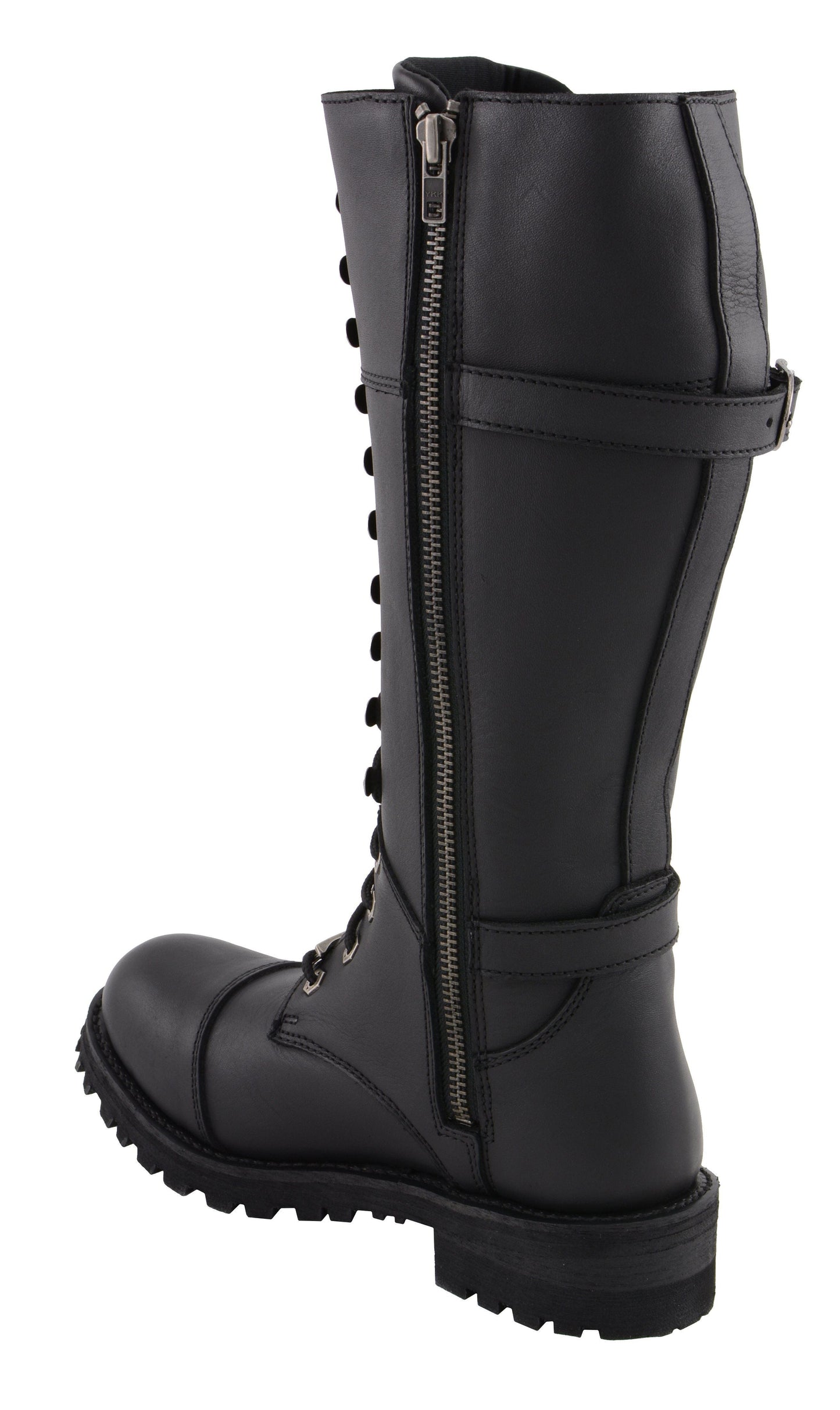 Milwaukee Leather MBL9390 Women’s Black 16-inch Lace-Up Front Cap Toe Motorcycle Riding Leather Boots