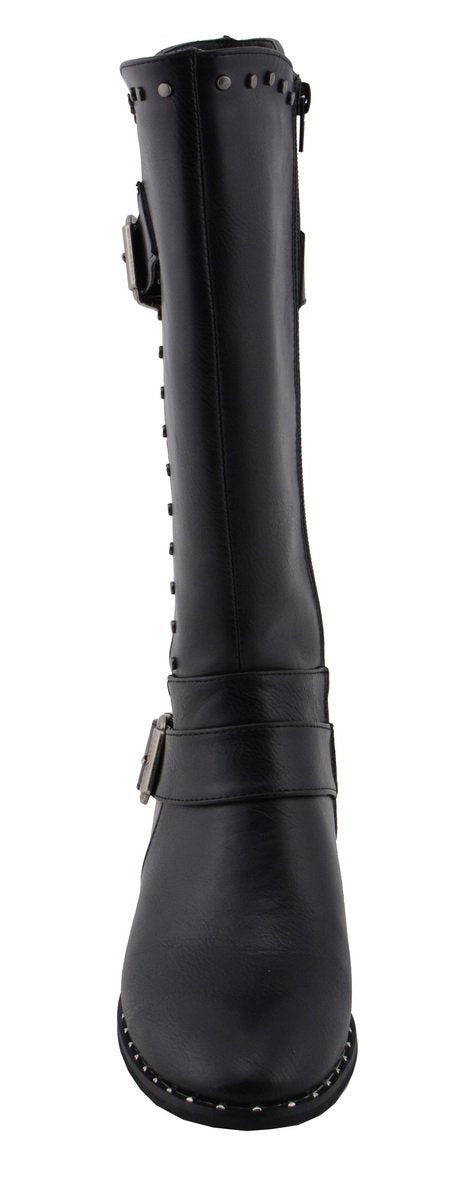 Milwaukee Leather MBL9423 Women's Black Studded Fashion Casual Boots with Studded Outsole