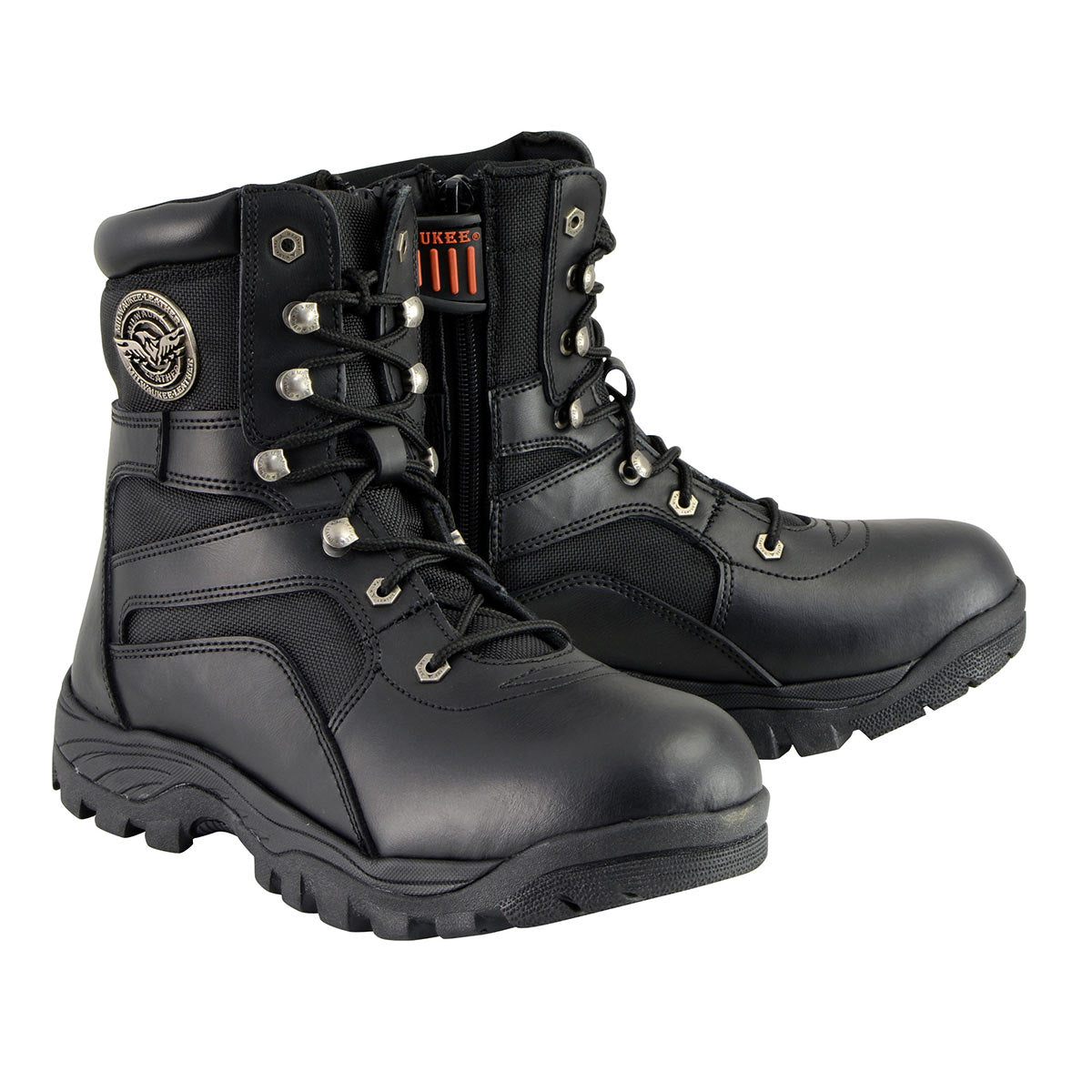 Milwaukee Leather MBM9105 Men's 9-Inch Black Leather Swat Style-Tactical Lace-Up Motorcycle Biker Boots