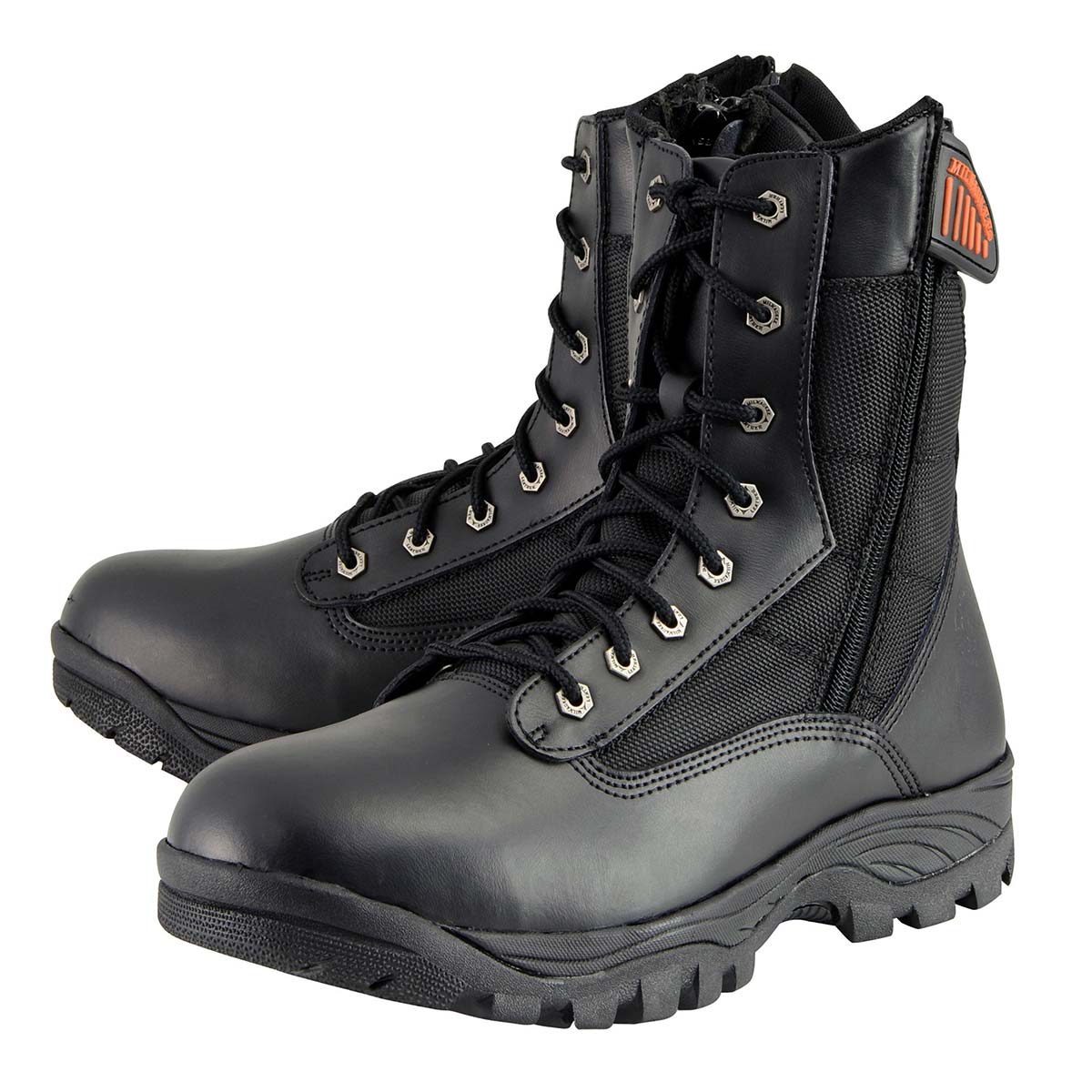 Milwaukee Leather MBM9110 Men's 9-Inch Black Leather Lace-Up Swat Style-Tactical Motorcycle Riding Boots