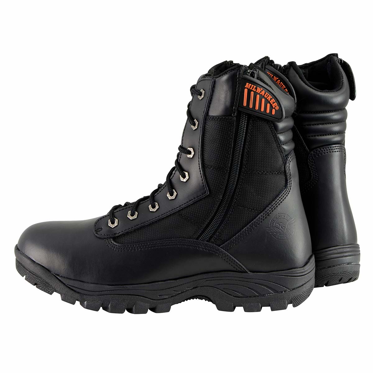 Milwaukee Leather MBM9110 Men's 9-Inch Black Leather Lace-Up Swat Style-Tactical Motorcycle Riding Boots