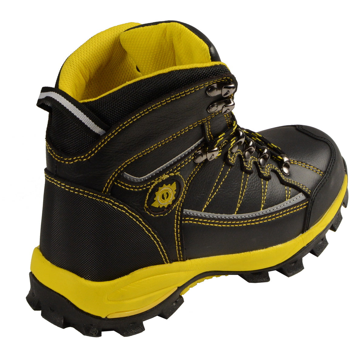 Bazalt MBM9122 Men's Black with Yellow Water and Frost Proof Leather Outdoor Lace-Up Boots