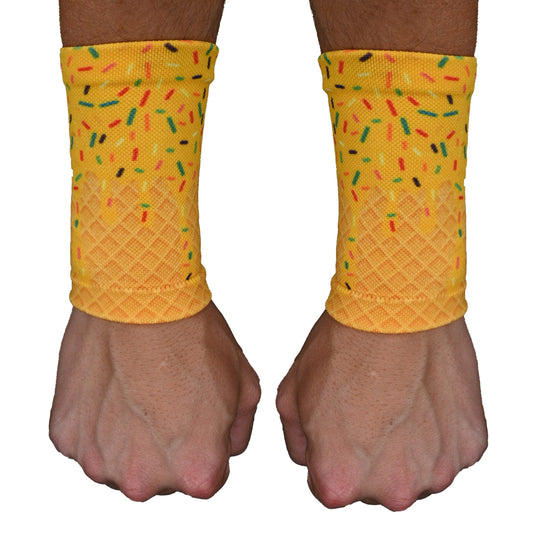 Yellow Ice Cream Wrist Support Sleeves