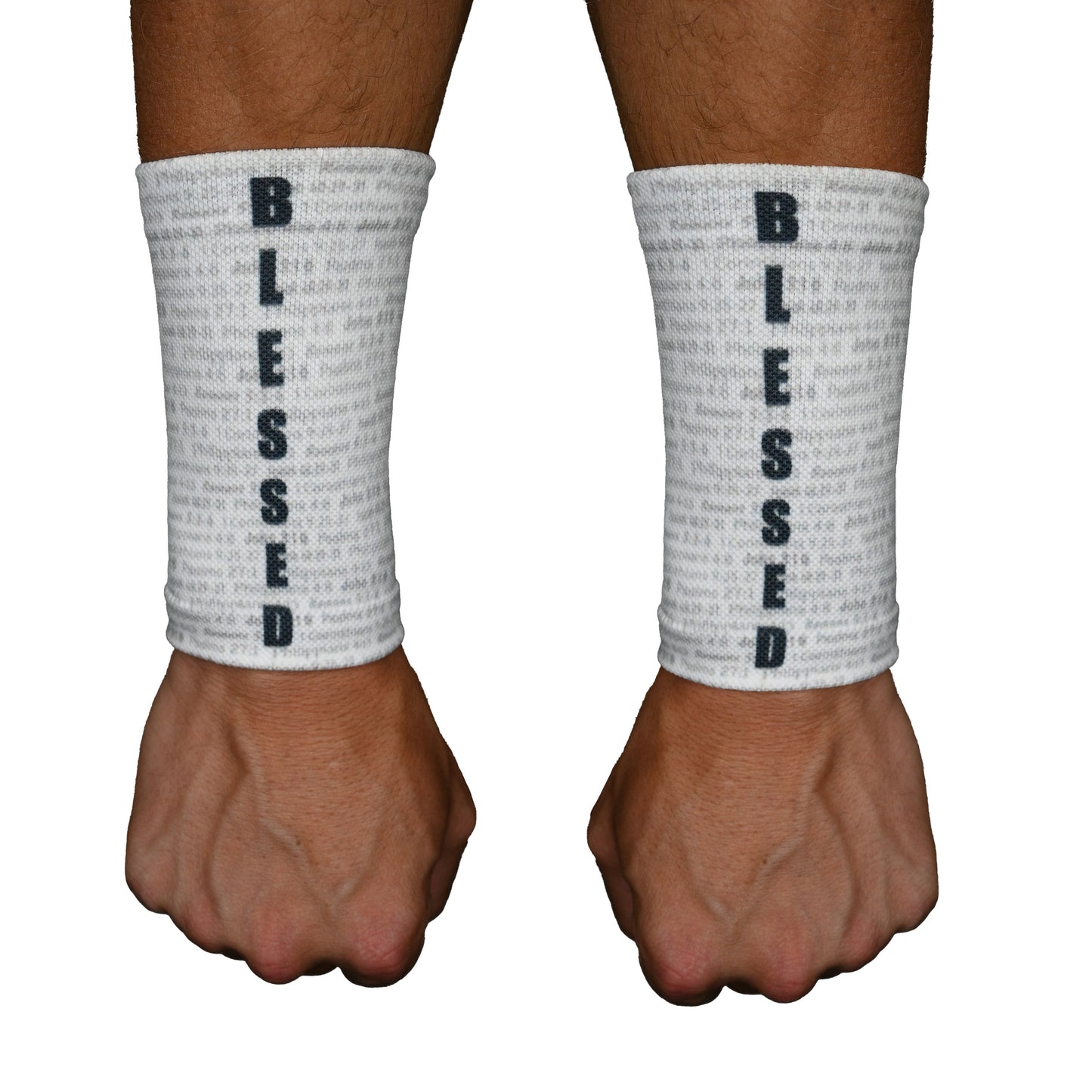 White BLESSED Wrist Support Sleeves