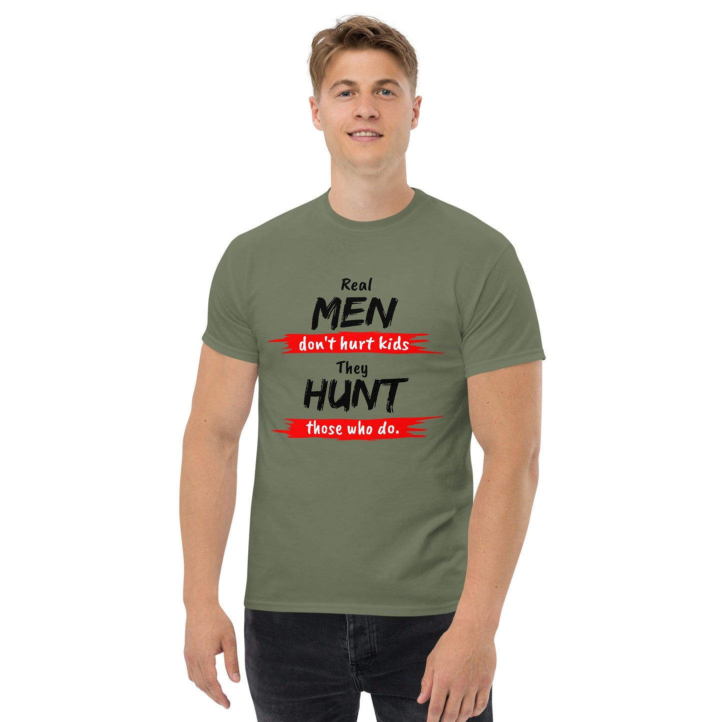 Real Men Don't Hurt Kids classic tee