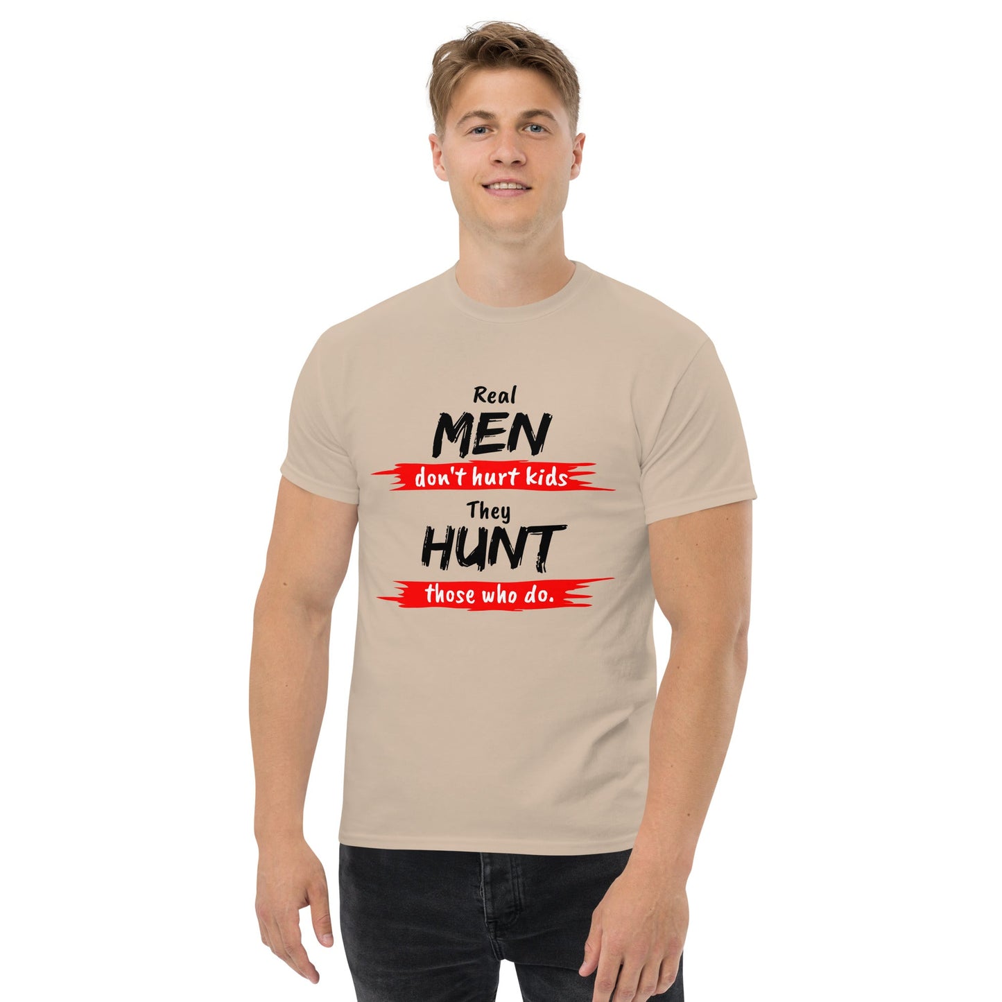 Real Men Don't Hurt Kids classic tee