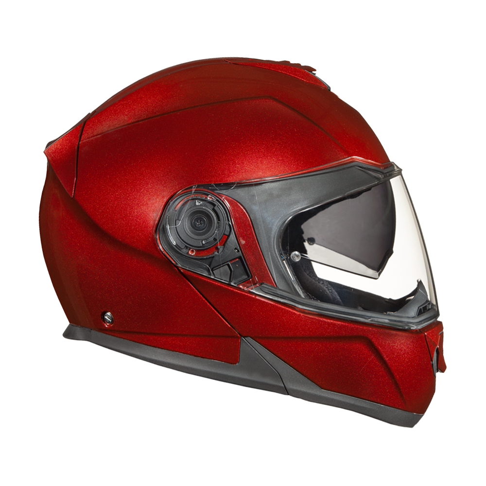 Daytona Glide Modular Motorcycle Helmet - DOT Approved, Bluetooth Ready, Dual Visor, Men/Women/Youth - Black Cherry