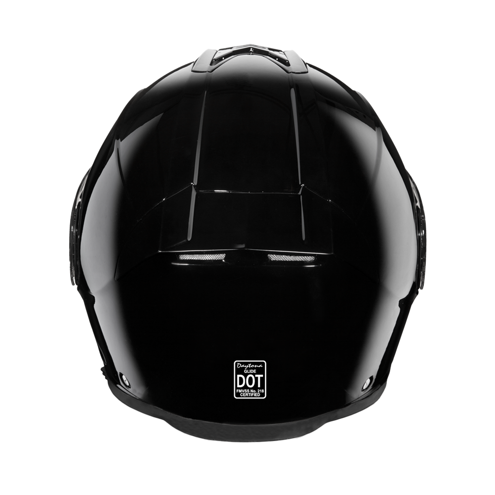 Daytona Glide Modular Motorcycle Helmet - DOT Approved, Bluetooth Ready, Dual Visor, Men/Women/Youth - Hi-Gloss Black