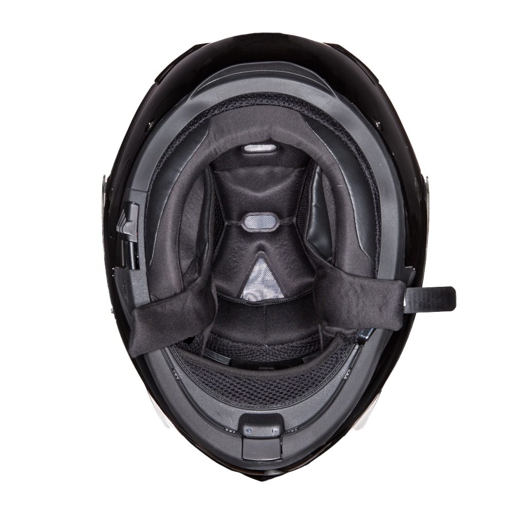 Daytona Glide Modular Motorcycle Helmet - DOT Approved, Bluetooth Ready, Dual Visor, Men/Women/Youth - Hi-Gloss Black