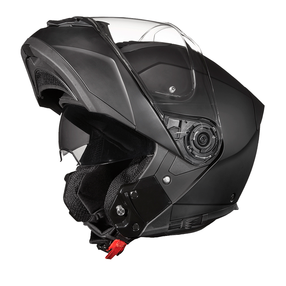 Daytona Glide Modular Motorcycle Helmet - DOT Approved, Bluetooth Ready, Dual Visor, Men/Women/Youth - Dull Black