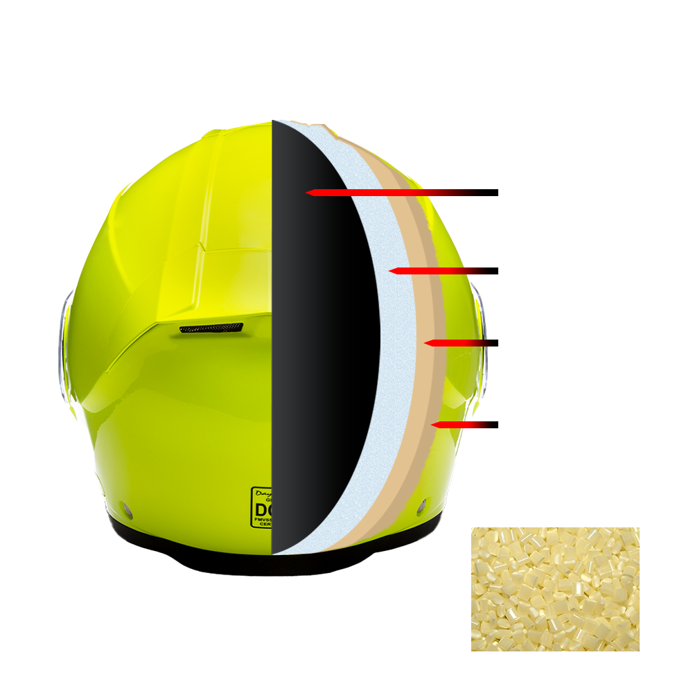 Daytona Glide Modular Motorcycle Helmet - DOT Approved, Bluetooth Ready, Dual Visor, Men/Women/Youth - Fluorescent Yellow