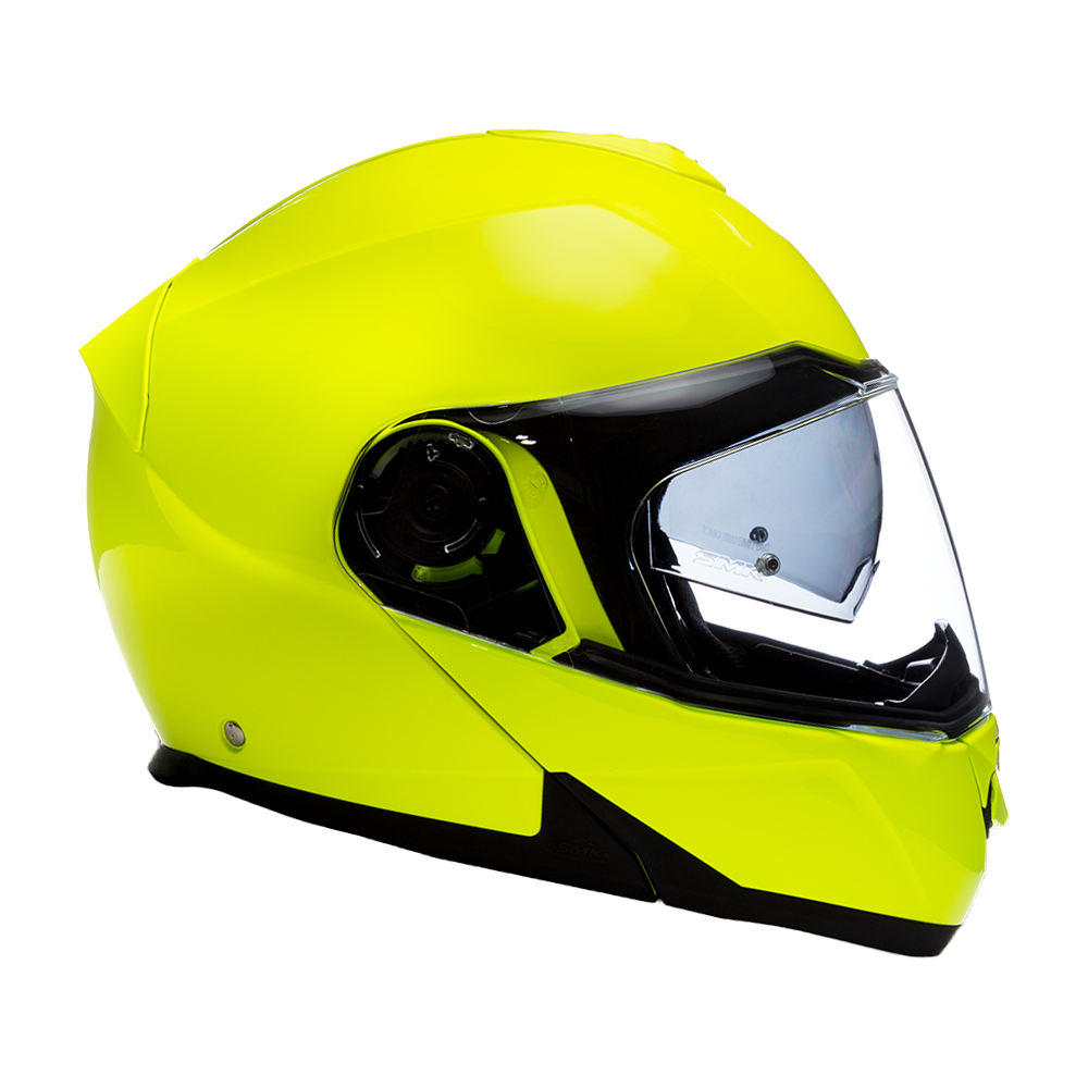 Daytona Glide Modular Motorcycle Helmet - DOT Approved, Bluetooth Ready, Dual Visor, Men/Women/Youth - Fluorescent Yellow