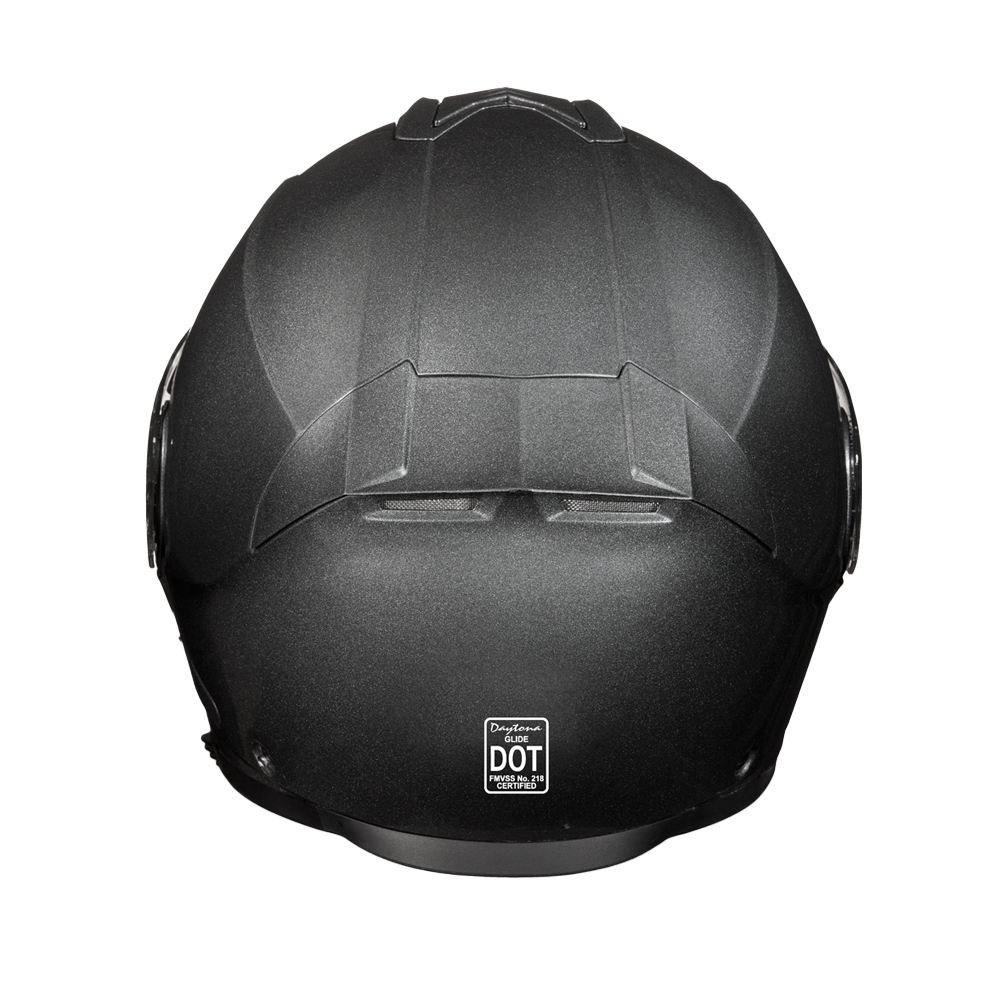 Daytona Glide Modular Motorcycle Helmet - DOT Approved, Bluetooth Ready, Dual Visor, Men/Women/Youth - Gun Metal Grey Metallic