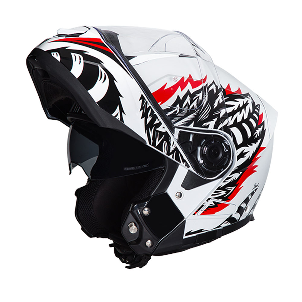 Daytona Glide Modular Motorcycle Helmet - DOT Approved, Bluetooth Ready, Dual Visor, Men/Women/Youth - W/ Phoenix