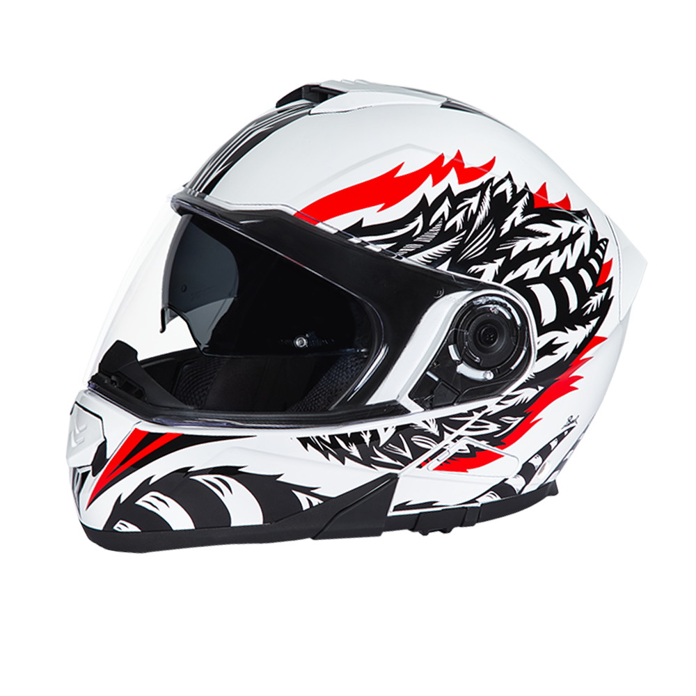 Daytona Glide Modular Motorcycle Helmet - DOT Approved, Bluetooth Ready, Dual Visor, Men/Women/Youth - W/ Phoenix