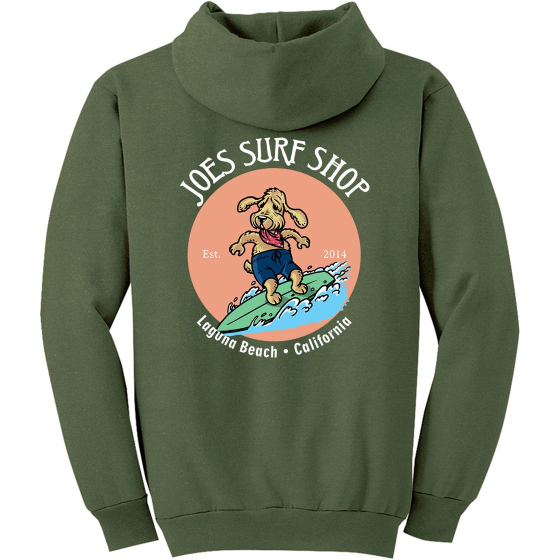 Joe's Surf Shop Teddy the Surfing Dog Pullover Surf Hoodie