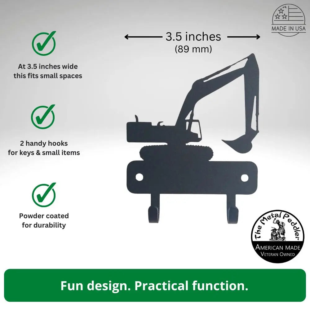 Excavator Mini Key Rack with 2 Hooks