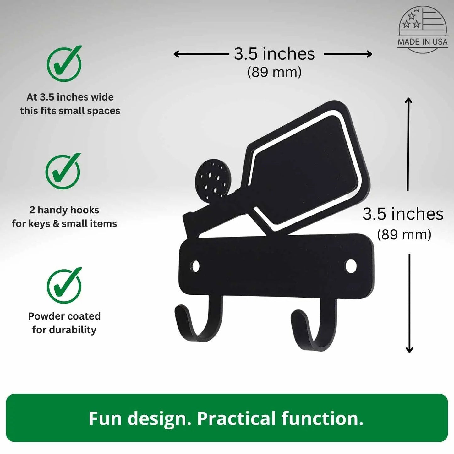 Pickleball Mini Key Rack for Storing Keys and Small Items