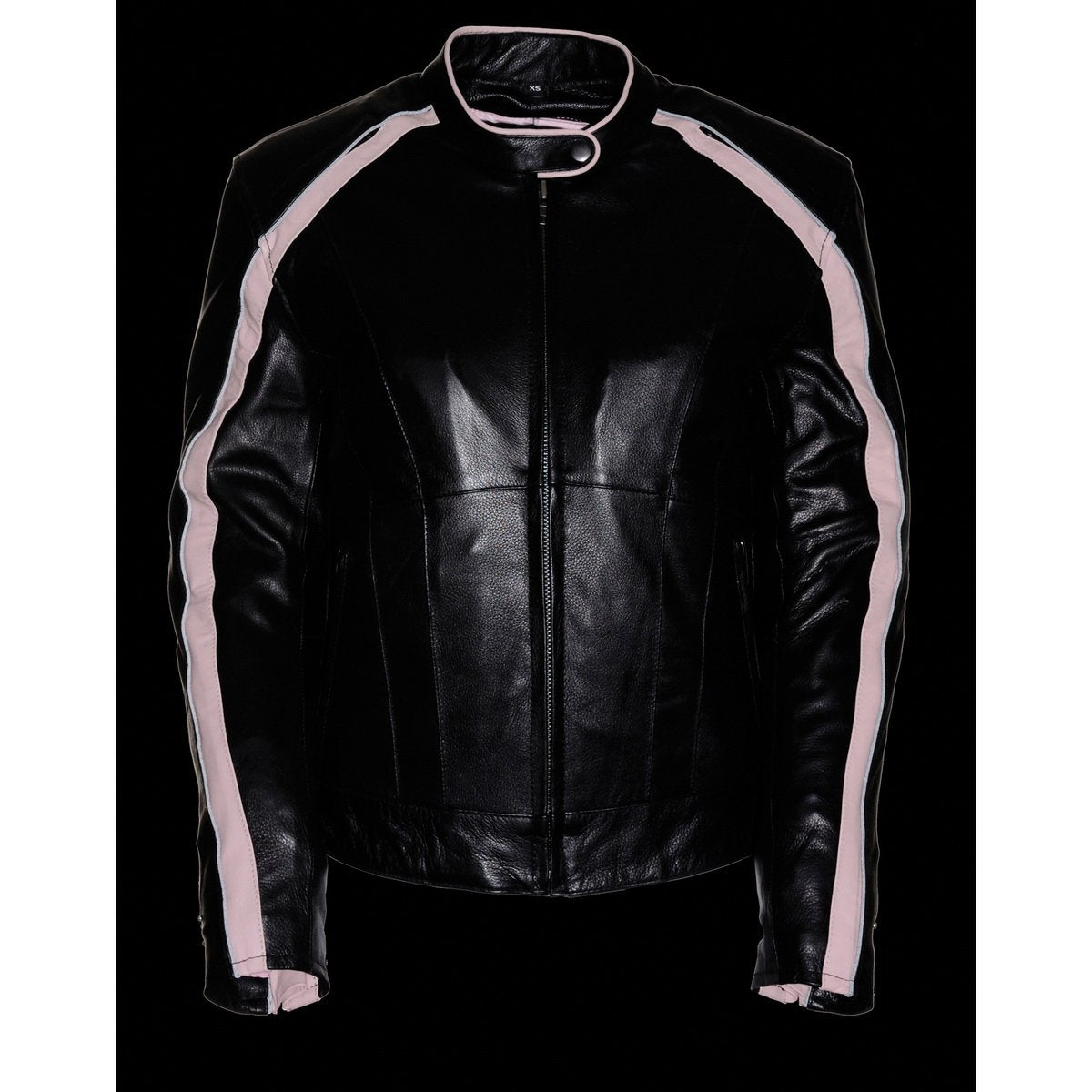 Milwaukee Leather ML1952 Women's Black and Pink Embroidered and Stud Design Scooter Jacket