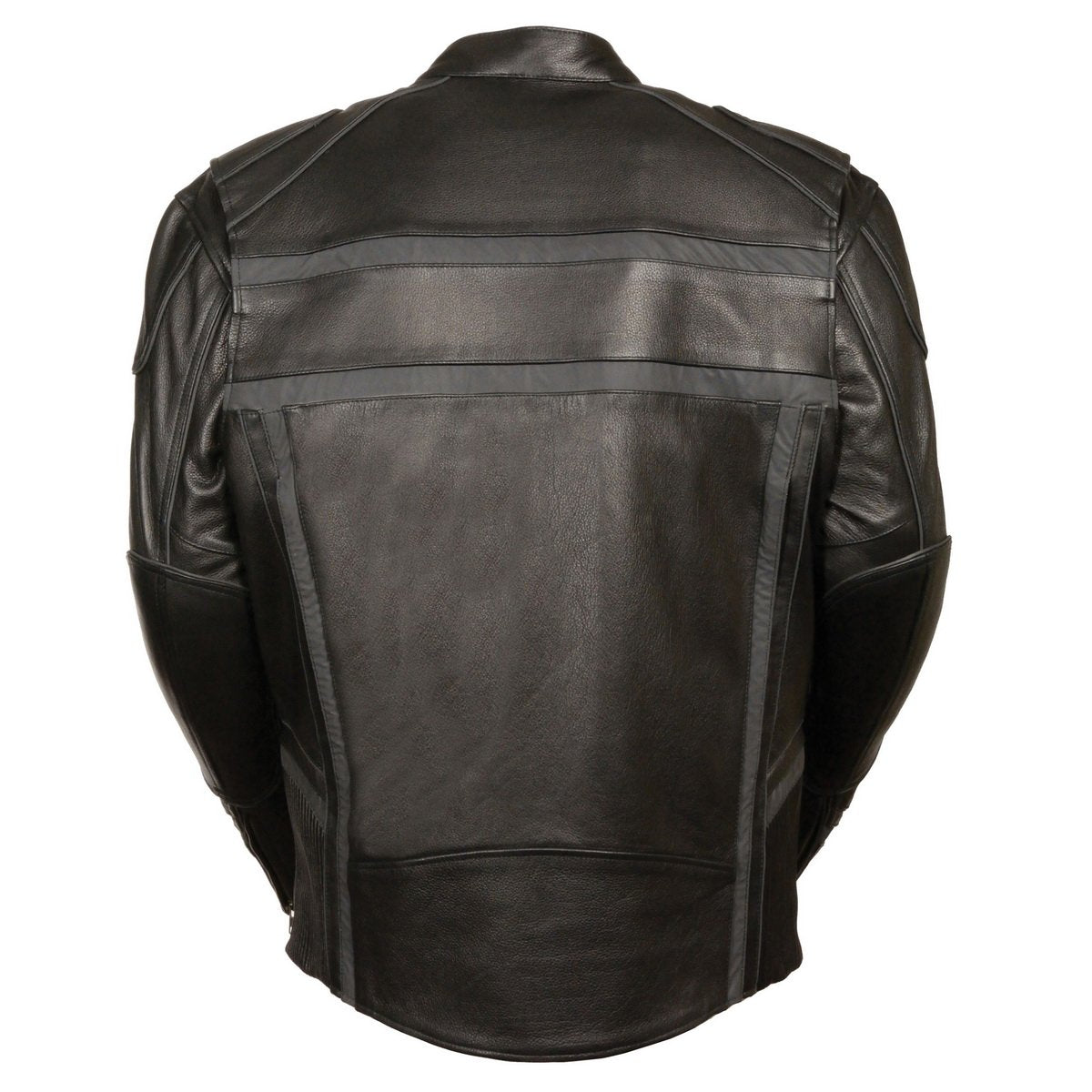 Milwaukee Leather ML2083 Men's Black Vented Reflective Leather Jacket